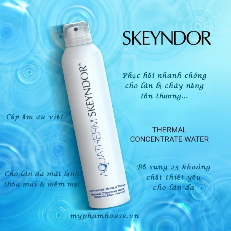 Skeyndor Aquatherm Thermal Concentrate Water _ Xịt khoáng làm dịu và phục hồi da khô kích ứng nhạy cảm